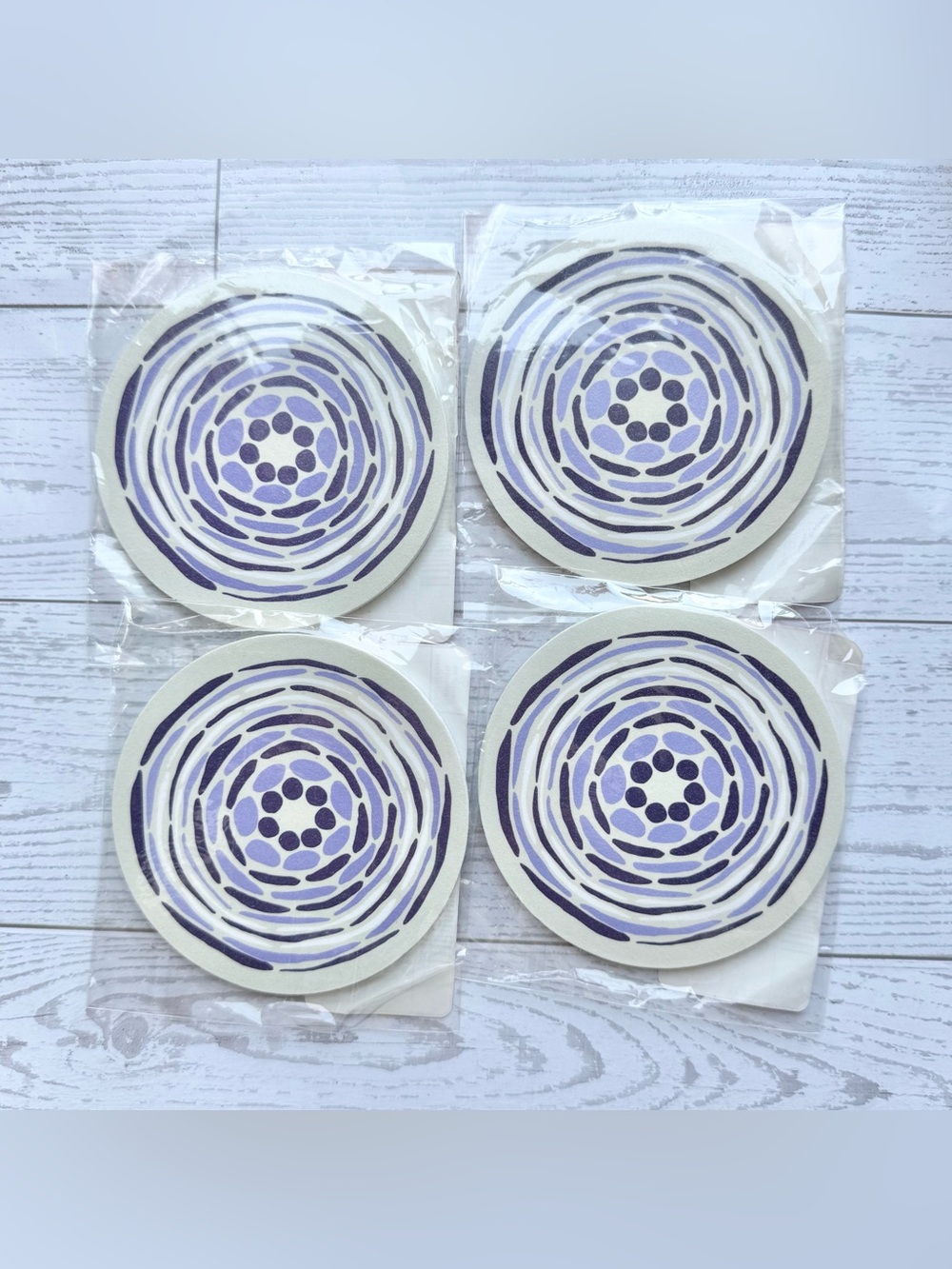 Thirty-One Circle Purple and White Manicure Nail Files Bundle, Set of 4, NEW